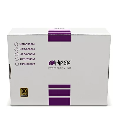 Блок питания HIPER HPB-700SM-PRO 700W ATX Black (24+2x4+3x6/8пин) Cable Management