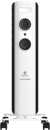 Масляный радиатор Royal Clima Laggio Nero ROR-LN9-2000M, с терморегулятором, 2000Вт, 8 секций, 3 режима, белый