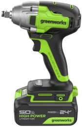 Гайковерт Greenworks GD24IW400 аккум. патрон:квад.1/2" 3802907CUG