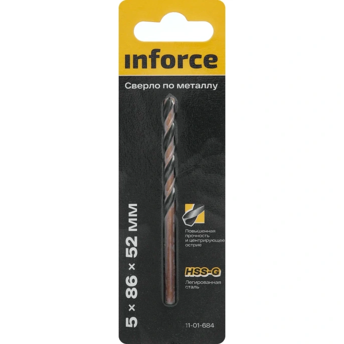 Сверло по металлу HSS-G 5х86х52 мм Inforce 11-01-684