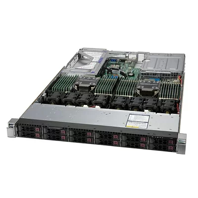 Платформа системного блока SuperMicro Серверная платформа Supermicro SYS-120U-TNR Ultra 1U, 12x2.5" NVMe, X12DPU-6, 119UH3TS-R1K22P-T Complete system only, must be integrated with CPU/MEM/HDD from SMC