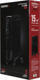 Масляный радиатор CENTEK CT-6200, 1500Вт, 7 секций, 3 режима, черный [ct-6200 black]