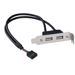 Cablexpert Планка на заднюю панель низкопрофильная, 1 порт COM/RS-232/DB9-M CCUSBRECEPTACLE-LP