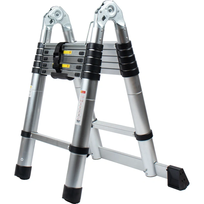 Телескопическая стремянка-лестница ПОЛЕСАД 3,8 м,12 ступеней, нагрузка до 150 кг 021837