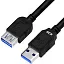 GCR Удлинитель 1.8m USB 3.0, AM/AF, черный