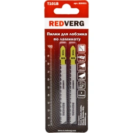 Пилка для лобзика по ламинату дереву, ДСП, T101B чистый рез, HCS 2 шт. REDVERG 6623531