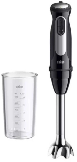 Блендер Braun MQ55001MBK, погружной, черный/серебристый