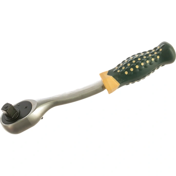 Трещотка Rockforce реверсивная усиленная изогнутая с резиновой ручкой 1/2 RF-802422(17877)