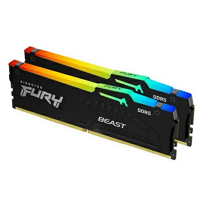 Память оперативная Kingston KF560C40BBAK2-64 6000MT/s DDR5 CL40 DIMM (Kit of 2) FURY Beast RGB XMP