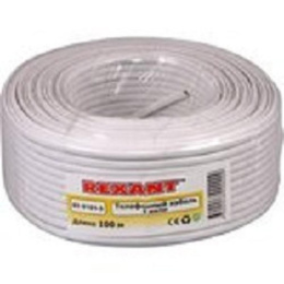 Rexant 01-5101 Кабель телефонный ШТЛП 4 жилы Cu, белый, 100м