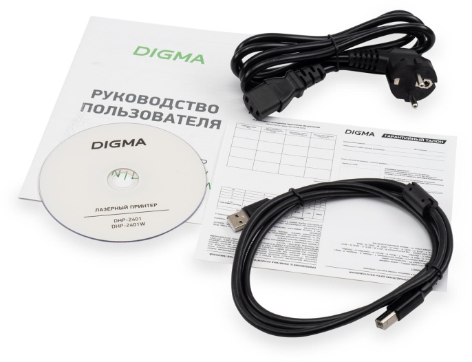 Принтер лазерный Digma DHP-2401W черно-белая печать, A4, серый