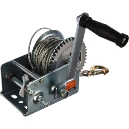 Шестеренчатая лебедка АвтоDело 1200 кгс, сталь, трос 10м 43620 11034