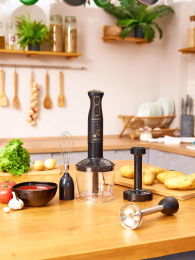 Блендер Scarlett Золотая коллекция SC-HB42M45,  погружной,  черный/золотистый