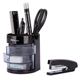 Настольный набор Deli E38253, 12 предметов, черный