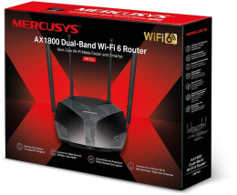 Wi-Fi роутер MERCUSYS MR70X, Wi-Fi 6, AX1800, 2.4/5ГГц, 3 LAN, черный