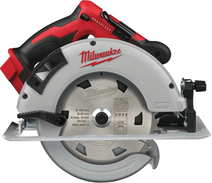 Дисковая (циркулярная) пила Milwaukee M18 BLCS66-0X (4933464589) (аккумуляторная, Li-one, тип двигателя: бесщеточный, диаметр лезвия: 190 мм, диаметр отверстия: 30 мм, максимальная глубина резания 45°)