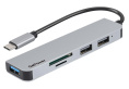 хаб/ USB-Хаб GoPower GPH5-1 3USB/MicroSD/SD Type-C m USB3.0 1/100 (00-00030095)