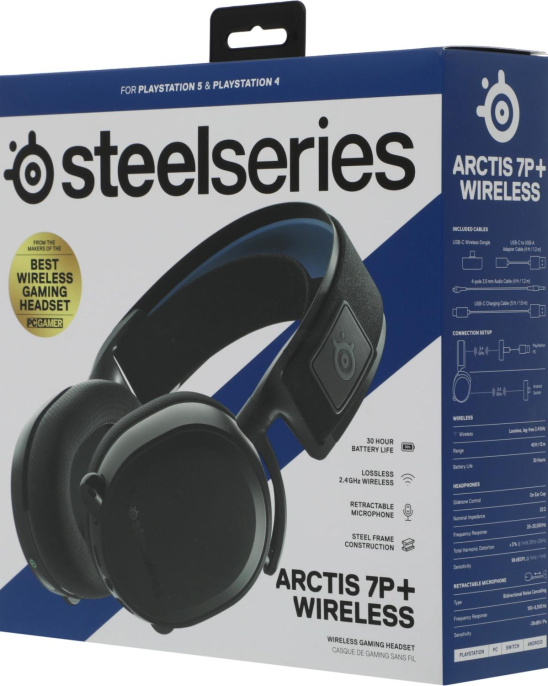 Наушники с микрофоном Steelseries Arctis 7P+ черный мониторные Radio оголовье 61462