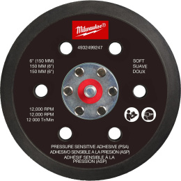 Шлифовальная подошва Milwaukee 4932499247 для эксцентриковой шлифовальной машины M12 FUEL, диаметр: 150 мм, твердая и PSA