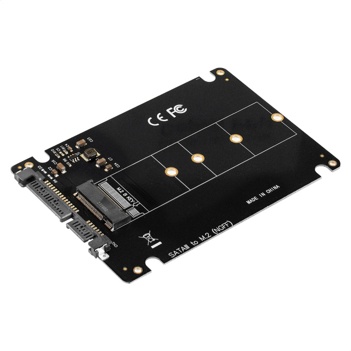 Переходник ExeGate EXE-527 (M.2 B key -> 2.5" SATA, для установки SSD M.2 в отсек 2.5") EX283708RUS