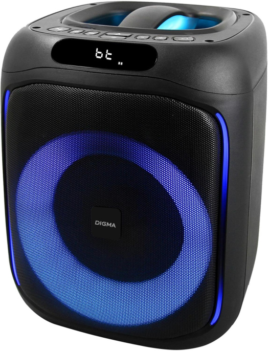 Музыкальный центр Digma D-MC1700, 30Вт, Bluetooth, FM, micro SD, черный