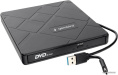 USB 3.0 Gembird DVD±RW DVD-USB-04 пластик, со встроенным кардридером и хабом черный