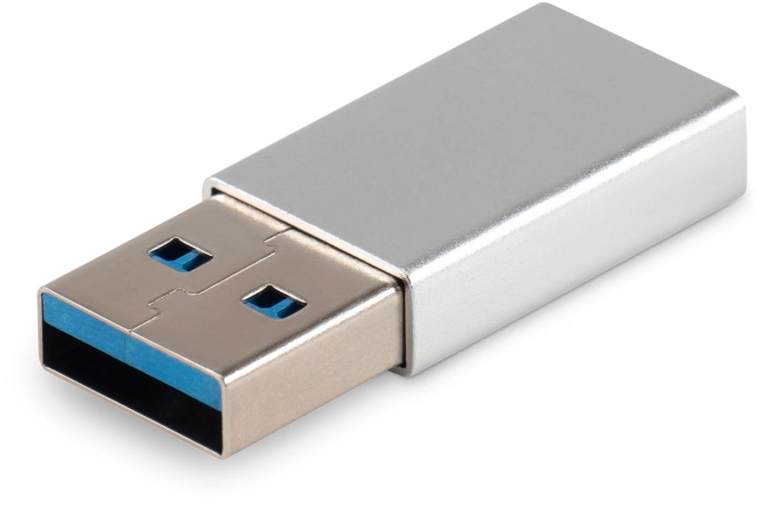 Адаптер Buro USB A(m) -  USB Type-C (f),  серебристый [bu-usb2-am-cf]
