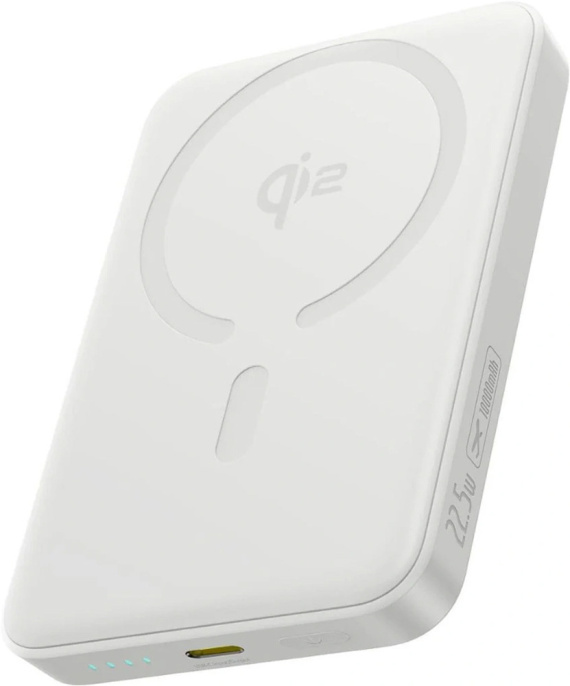 Внешний аккумулятор Baseus E0028501 EnerFill FM12 Qi2 Magnetic Power Bank 10000mAh 22.5W Moon White E00285 емкость: 10000 mAh 37 Wh , максимальная мощность: до 22.5 W