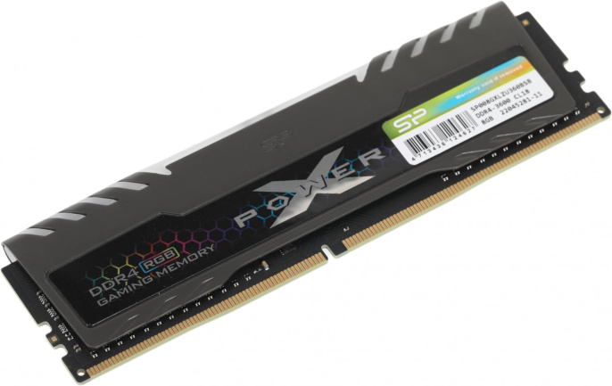 Память DDR4 8GB 3600MHz Silicon Power SP008GXLZU360BSB Xpower Turbine RGB RTL Gaming PC4-28800 CL18 DIMM 260-pin 1.35В kit single rank с радиатором Ret