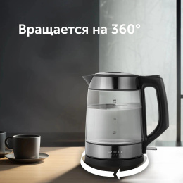 Чайник электрический Red Solution evolution RK-G20 1.7л. 2200Вт черный корпус: нерж.сталь/стекло RK-G20