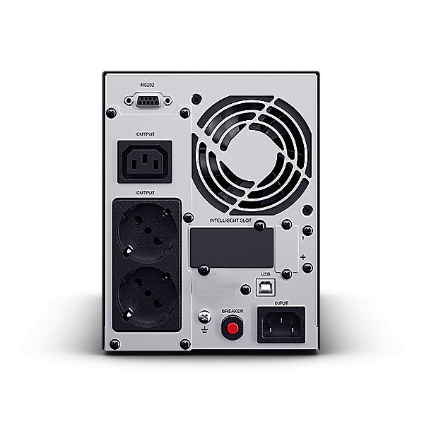 Источник бесперебойного питания Сайбер Электро ЭКСПЕРТ-II-1000 Онлайн, Напольное исполнение 1000ВА/900Вт. USB/RS-232/SNMPslot 2 EURO + 1 IEC С13 12В /7Ач. х 2