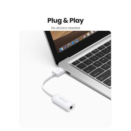 Внешняя звуковая карта UGREEN US206 30712 USB A Male to 3.5 mm Aux Cable. Цвет: белый 30712_
