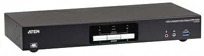 KVM-переключатель ATEN CS1942DP-AT-G , DP+USB+AUDIO, 1 2 компьютера/блока/порта/port USB с 4 вых.DispalyPort, со шнурами 2xUSB 3.0 1.8м/4xDisplayPort 1.2 1.5м.