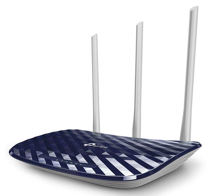 Wi-Fi роутер TP-LINK Archer C20, Wi-Fi 5, AC750, 2.4/5ГГц, 4 LAN, синий