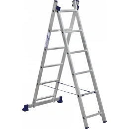 Лестница алюминиевая Алюмет 2х6 ступеней двухсекционная универсальная H2 5206
