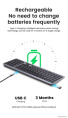 Клавиатура беспроводная UGREEN KU005 15956 2.4GHz Bluetooth5.0 Ultra Slim Wireless Keyboard. Цвет: серебристый