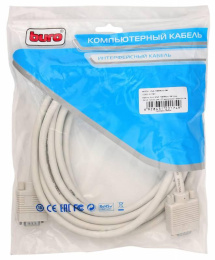 Кабель VGA Buro CAB016S-5M,  VGA (m) -  VGA (m),  ферритовый фильтр ,  5м,  серый