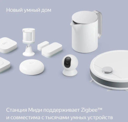 Умная колонка ЯНДЕКС Станция Миди 24Вт, с Алисой, серый [yndx-00054gry]