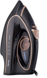 Утюг DOMFY DSC-EI901,  с паровым ударом,  3000Вт,  черный и золотистый