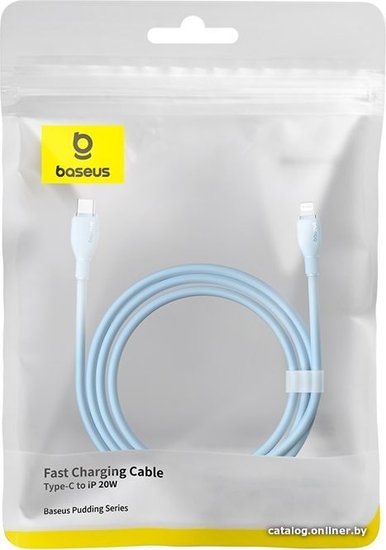 Кабель Baseus P10355701311-00 Pudding Series Fast Charging Cable Type-C to iP 20W 1.2m Galaxy Blue передача данных, питание устройств, скорость передачи: 480Mbps, материал: TPE