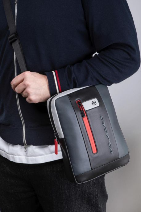 Сумка мужская Piquadro Urban CA1816UB00/GRN серая/черная натур.кожа