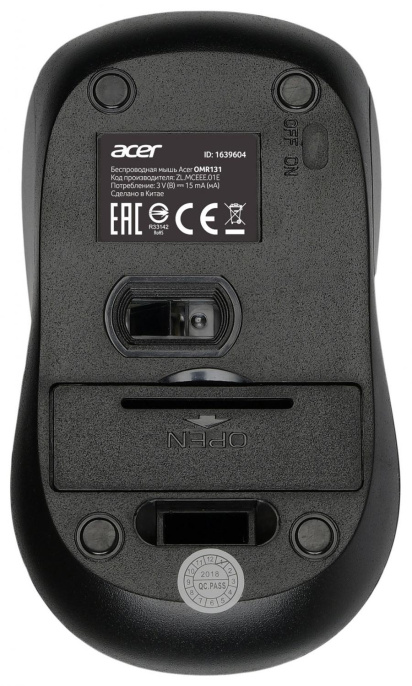 Мышь беспроводная ACER OMR131 черный (USB, 1000dpi, 3but) (ZL.MCEEE.01E)
