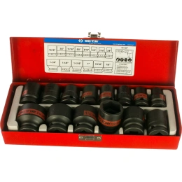 Набор ударных шестигранных торцевых головок 1/2", 3/8" - 1-1/4", 14шт KING TONY 4414SP