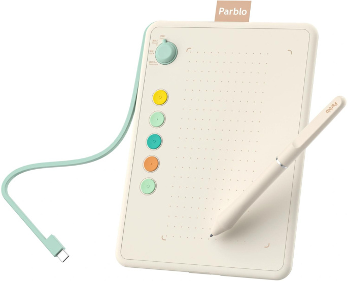 Графический планшет PARBLO Ninos Q, кремовый