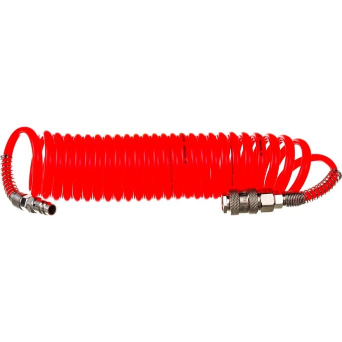 Шланг спиральный с быстроразъемными соединениями 5 м; 6x8 мм; 15 бар; ПВХ INTERTOOL PT-1703