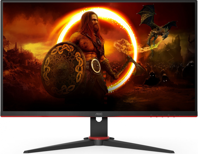 Комплект монитор + клавиатура + мышь AOC 27" 27G2SPAE/BK + RK98 Black + Logi-tech G203 Lightsync Black 910-005796 16:9, IPS, 165Hz, FreeSync Premium, G-SYNC, VGA, HDMI, DP, speakers, цвет черный, красный, БП встроенный, кабель HDMI, DP, г