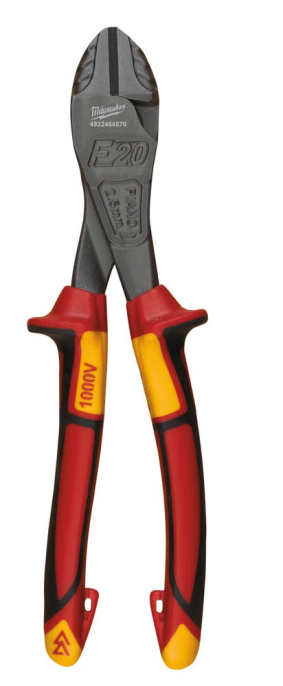 Бокорезы Milwaukee VDE Heavy Duty 200мм 4932464570 диэлектрические, cталь, прецизионный шарнир, ручка с мягкой накладкой, отверстие для шнурка