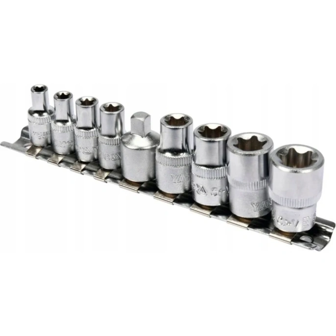 Набор торцовых головок YATO 1/4-3/8 TORX 9 предметов Е5-Е16 холдер YT-0520 37140520 092 1