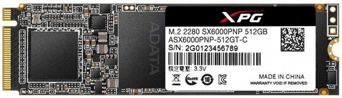 Накопитель SSD A-Data PCIe 3.0 x4 512GB ASX6000PNP-512GT-C XPG SX6000 Pro M.2 2280