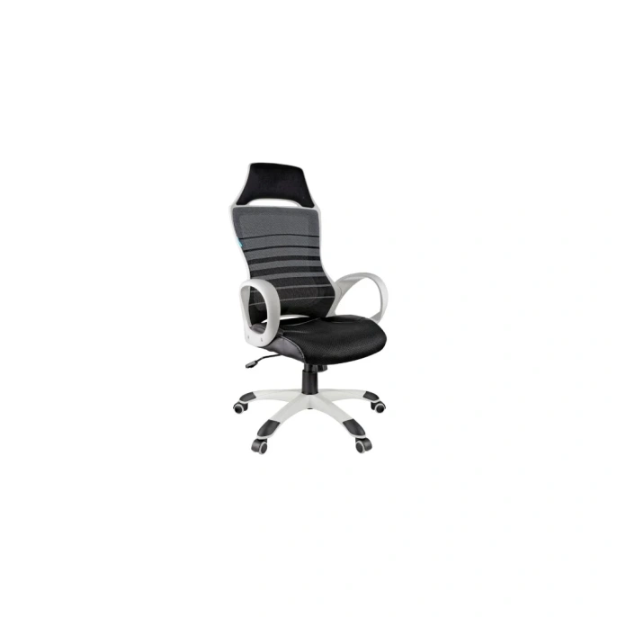 Игровое кресло Helmi HL-S05 Podium ткань/сетка/экокожа черная, пластик белый 274810